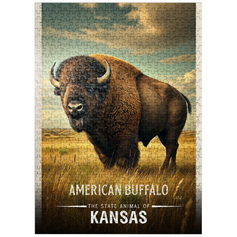 puzzleplate Kansas, American Buffalo: State Animals Series 500 Jigsaw Puzzle