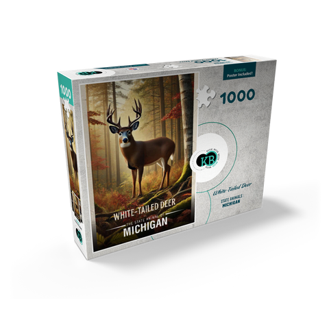 Michigan, White-Tailed Deer: State Animals Series 1000 Jigsaw Puzzle box view2