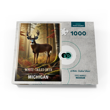 Michigan, White-Tailed Deer: State Animals Series 1000 Jigsaw Puzzle box view3