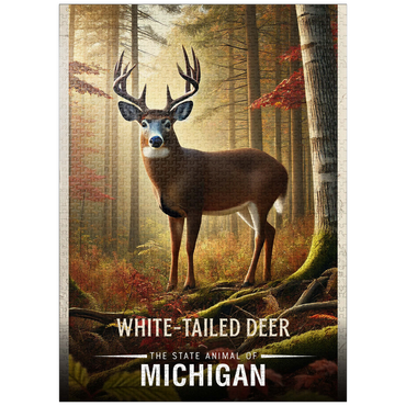 puzzleplate Michigan, White-Tailed Deer: State Animals Series 1000 Jigsaw Puzzle