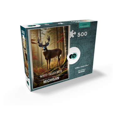 Michigan, White-Tailed Deer: State Animals Series 500 Jigsaw Puzzle box view2
