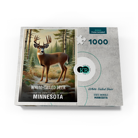 Minnesota, White-Tailed Deer: State Animals Series 1000 Jigsaw Puzzle box view3