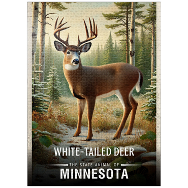 puzzleplate Minnesota, White-Tailed Deer: State Animals Series 1000 Jigsaw Puzzle