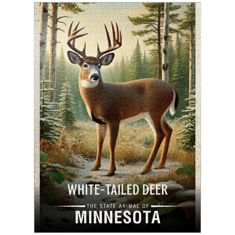 puzzleplate Minnesota, White-Tailed Deer: State Animals Series 1000 Jigsaw Puzzle