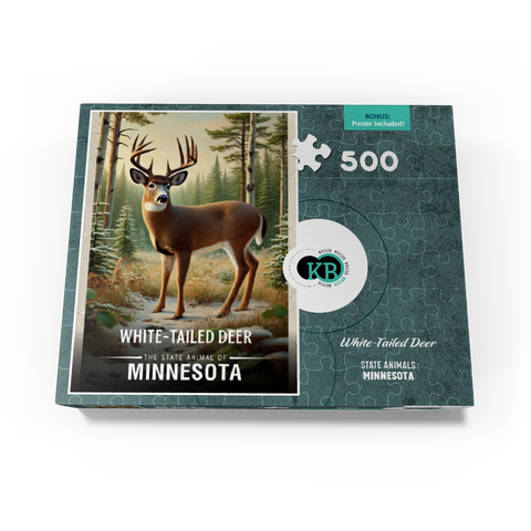 Minnesota, White-Tailed Deer: State Animals Series 500 Jigsaw Puzzle box view3