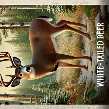Minnesota, White-Tailed Deer: State Animals Series 500 Jigsaw Puzzle 3D Modell