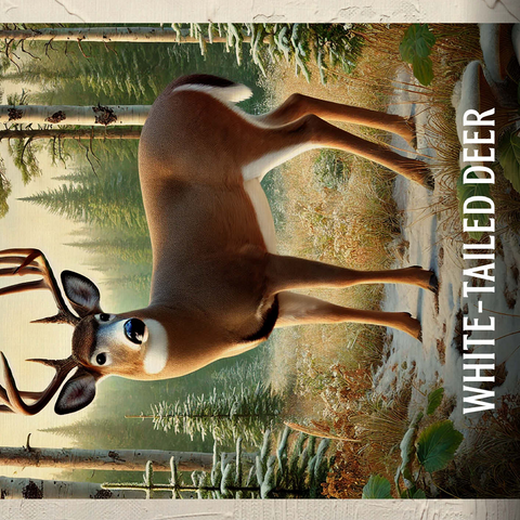 Minnesota, White-Tailed Deer: State Animals Series 500 Jigsaw Puzzle 3D Modell