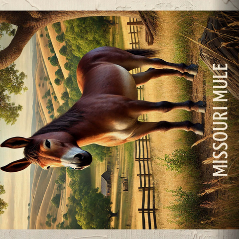 Missouri, Missouri Mule: State Animals Series 500 Jigsaw Puzzle 3D Modell