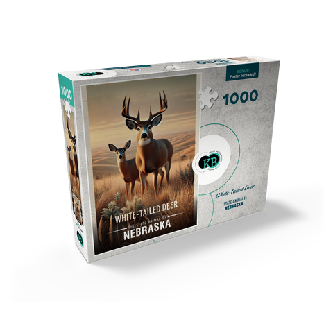 Nebraska, White-Tailed Deer: State Animals Series 1000 Jigsaw Puzzle box view2