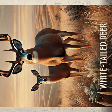 Nebraska, White-Tailed Deer: State Animals Series 1000 Jigsaw Puzzle 3D Modell