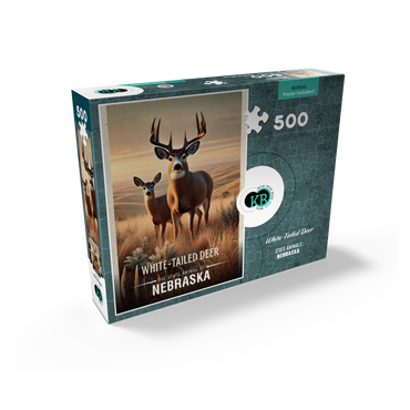 Nebraska, White-Tailed Deer: State Animals Series 500 Jigsaw Puzzle box view2