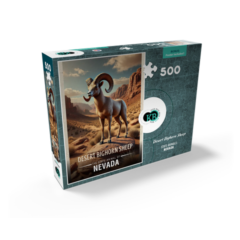 Nevada, Desert Bighorn Sheep: State Animals Series 500 Jigsaw Puzzle box view2
