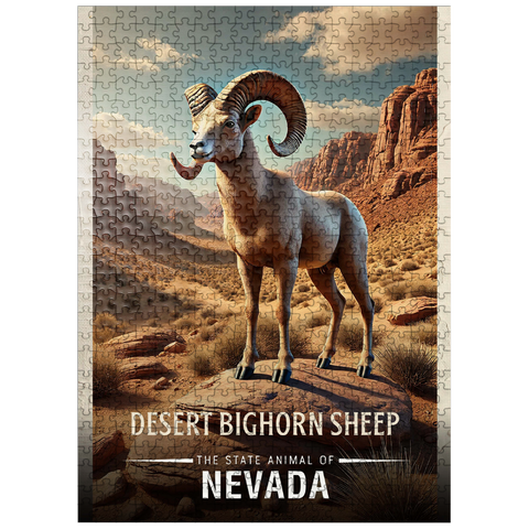 puzzleplate Nevada, Desert Bighorn Sheep: State Animals Series 500 Jigsaw Puzzle