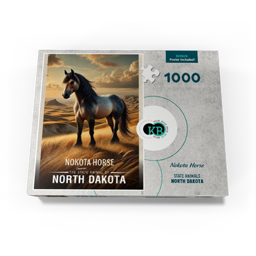 North Dakota, Nokota Horse: State Animals Series 1000 Jigsaw Puzzle box view3