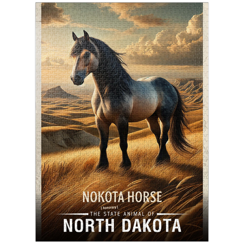 puzzleplate North Dakota, Nokota Horse: State Animals Series 1000 Jigsaw Puzzle