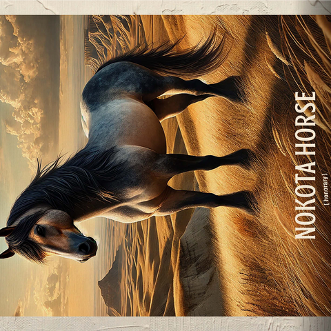 North Dakota, Nokota Horse: State Animals Series 1000 Jigsaw Puzzle 3D Modell