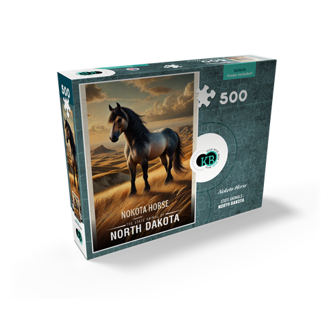 North Dakota, Nokota Horse: State Animals Series 500 Jigsaw Puzzle box view2