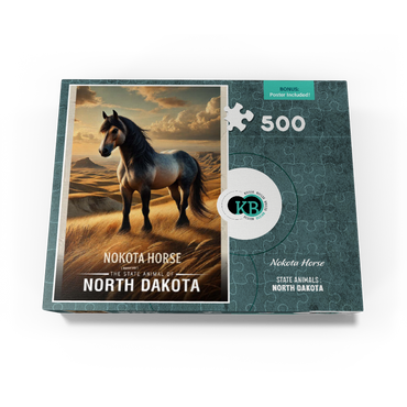 North Dakota, Nokota Horse: State Animals Series 500 Jigsaw Puzzle box view3