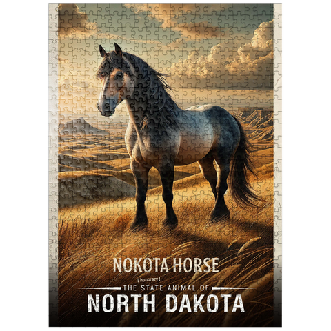 puzzleplate North Dakota, Nokota Horse: State Animals Series 500 Jigsaw Puzzle