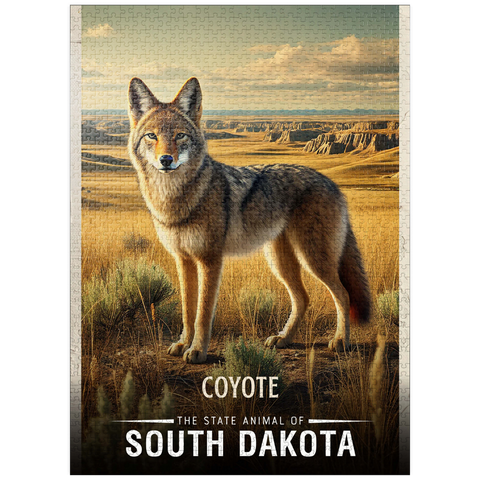 puzzleplate South Dakota, Coyote: State Animals Series 1000 Jigsaw Puzzle