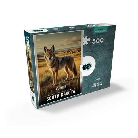South Dakota, Coyote: State Animals Series 500 Jigsaw Puzzle box view2