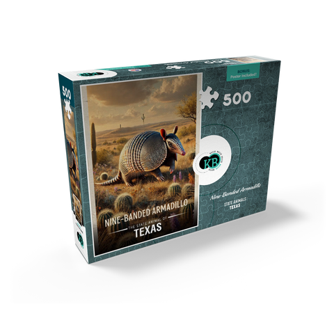 Texas, Nine-Banded Armadillo: State Animals Series 500 Jigsaw Puzzle box view2
