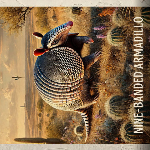 Texas, Nine-Banded Armadillo: State Animals Series 500 Jigsaw Puzzle 3D Modell