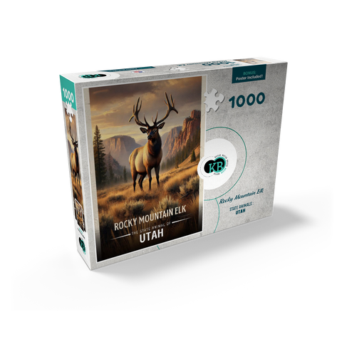 Utah, Rocky Mountain Elk: State Animals Series 1000 Jigsaw Puzzle box view2