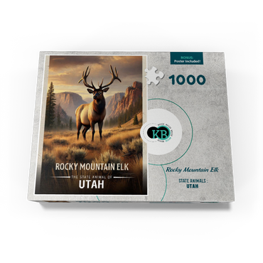 Utah, Rocky Mountain Elk: State Animals Series 1000 Jigsaw Puzzle box view3