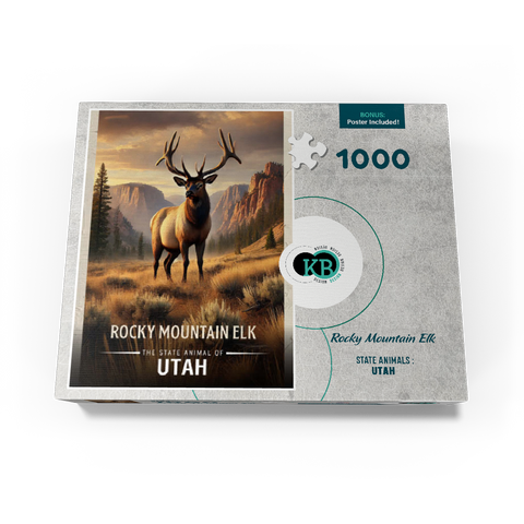 Utah, Rocky Mountain Elk: State Animals Series 1000 Jigsaw Puzzle box view3