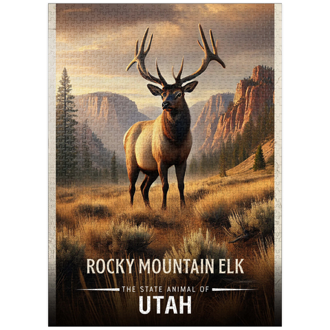 puzzleplate Utah, Rocky Mountain Elk: State Animals Series 1000 Jigsaw Puzzle