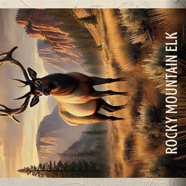 Utah, Rocky Mountain Elk: State Animals Series 1000 Jigsaw Puzzle 3D Modell