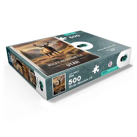 Utah, Rocky Mountain Elk: State Animals Series 500 Jigsaw Puzzle box view1