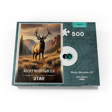 Utah, Rocky Mountain Elk: State Animals Series 500 Jigsaw Puzzle box view3