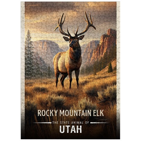 puzzleplate Utah, Rocky Mountain Elk: State Animals Series 500 Jigsaw Puzzle