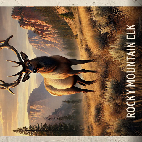 Utah, Rocky Mountain Elk: State Animals Series 500 Jigsaw Puzzle 3D Modell