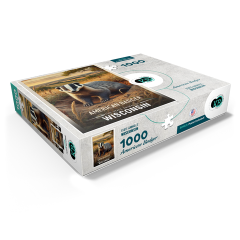 Wisconsin, American Badger: State Animals Series 1000 Jigsaw Puzzle box view1