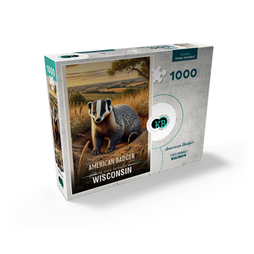 Wisconsin, American Badger: State Animals Series 1000 Jigsaw Puzzle box view2