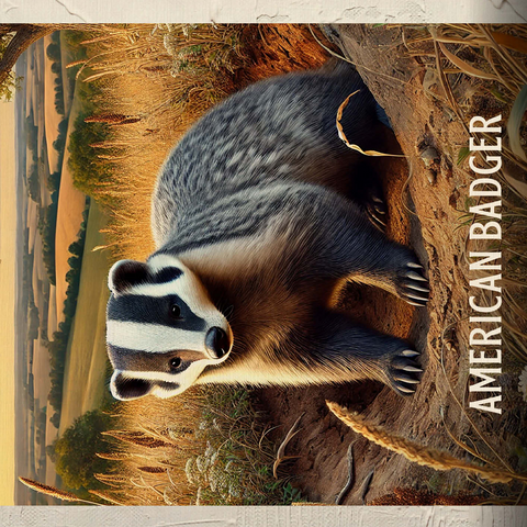 Wisconsin, American Badger: State Animals Series 500 Jigsaw Puzzle 3D Modell