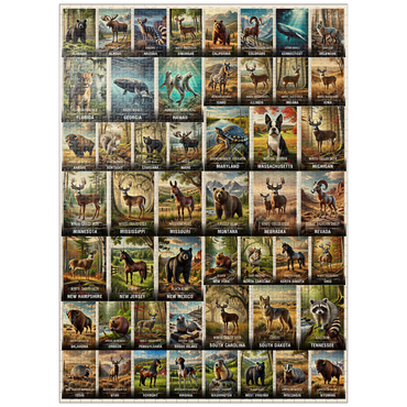 puzzleplate Collage: State Animals Poster, vol.1 1000 Jigsaw Puzzle