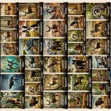 Collage: State Animals Poster, vol.1 1000 Jigsaw Puzzle 3D Modell