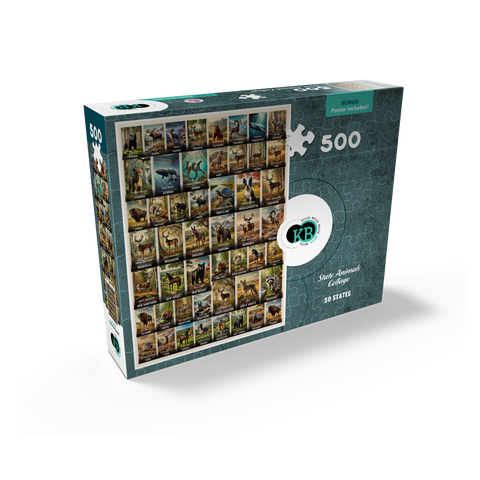 Collage: State Animals Poster, vol.1 500 Jigsaw Puzzle box view2