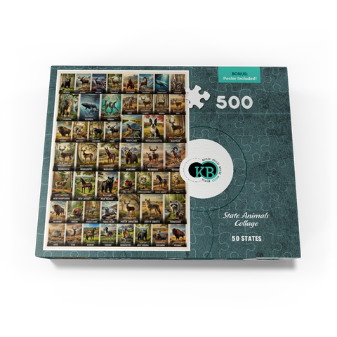 Collage: State Animals Poster, vol.1 500 Jigsaw Puzzle box view3