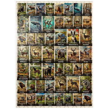 puzzleplate Collage: State Animals Poster, vol.1 500 Jigsaw Puzzle