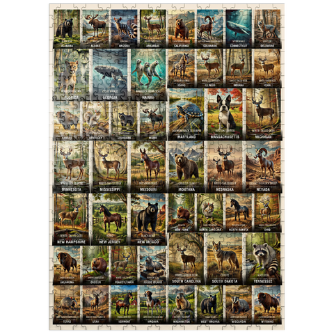 puzzleplate Collage: State Animals Poster, vol.1 500 Jigsaw Puzzle