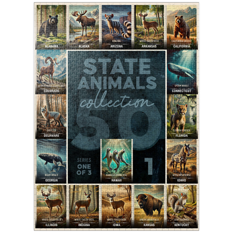 puzzleplate Collage: State Animals Series, Part 1 of 3 1000 Jigsaw Puzzle