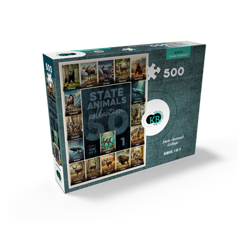Collage: State Animals Series, Part 1 of 3 500 Jigsaw Puzzle box view2