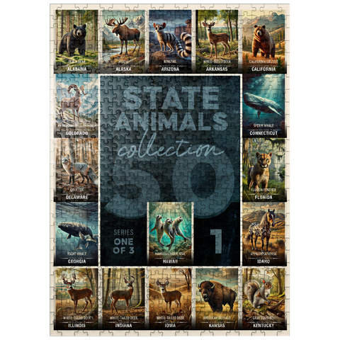 puzzleplate Collage: State Animals Series, Part 1 of 3 500 Jigsaw Puzzle