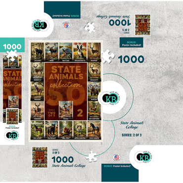 Collage: State Animals Series, Part 2 of 3 1000 Jigsaw Puzzle box 3D Modell