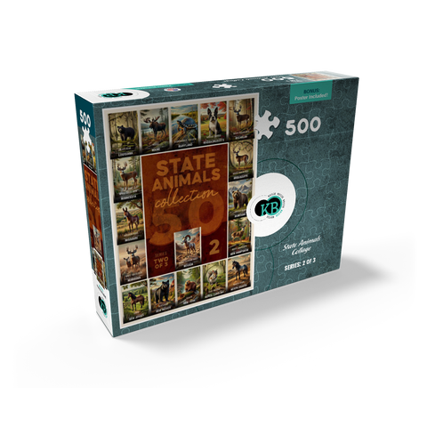 Collage: State Animals Series, Part 2 of 3 500 Jigsaw Puzzle box view2